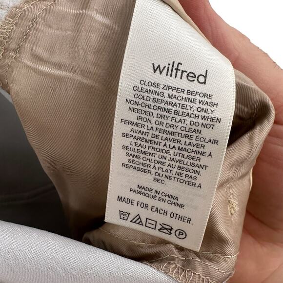 Aritzia Wilfred The Melina Pants Vegan Leather Cropped Beige Size 10 - Picture 7 of 11